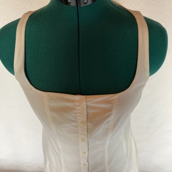 Banana Republic White Sleeveless Button Front A-Line Dress sz 0 - Picture 3 of 14